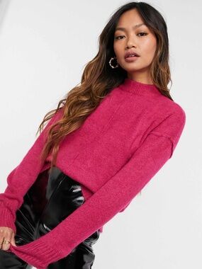 Vero Moda Hot Pink Crew Neck Sweater